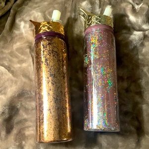 Two Glitter Sports Bottles